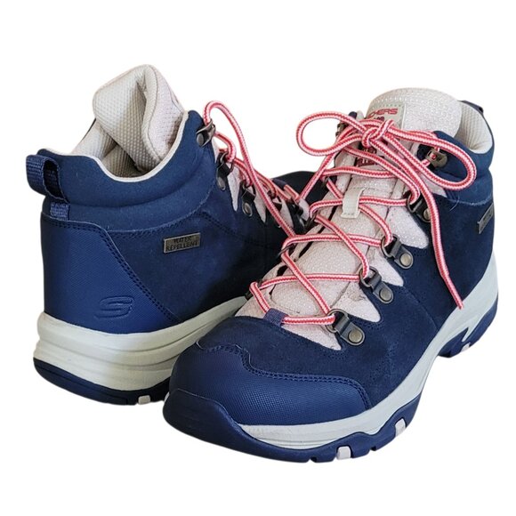 Skechers Blue Suede Trego El Capitan Hiking Boot Waterproof 158254 Size 9 - Picture 1 of 16